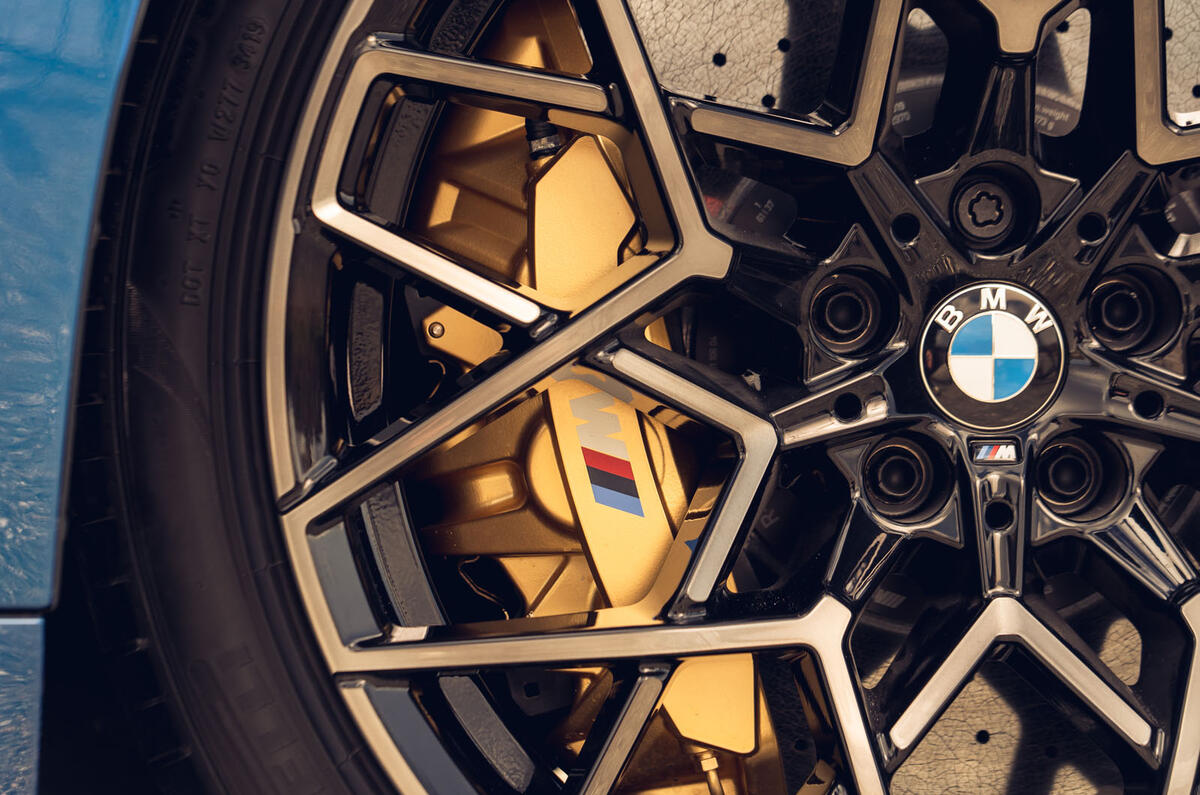 BMW M8 Competition coupe 2020 road test review - brake calipers BMW M8 Competition coupe 2020 road test review - brake calipers