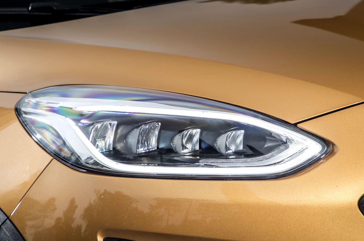 Ford Fiesta Active 2018 road test review headlights