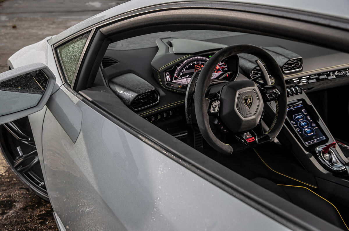 Lamborghini Huracan EVO RWD 2020 road test review - cabin Lamborghini Huracan EVO RWD 2020 road test review - cabin