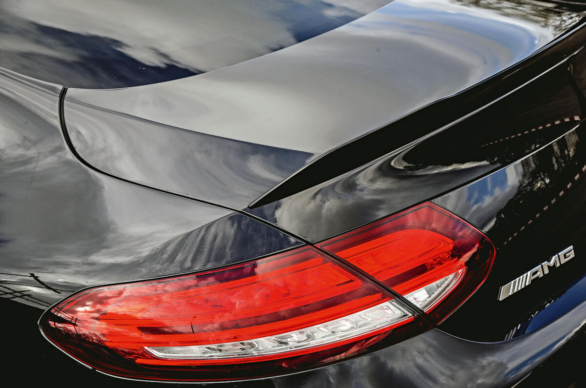 Mercedes-AMG C63 Coupé 2019 road test review - rear spoiler