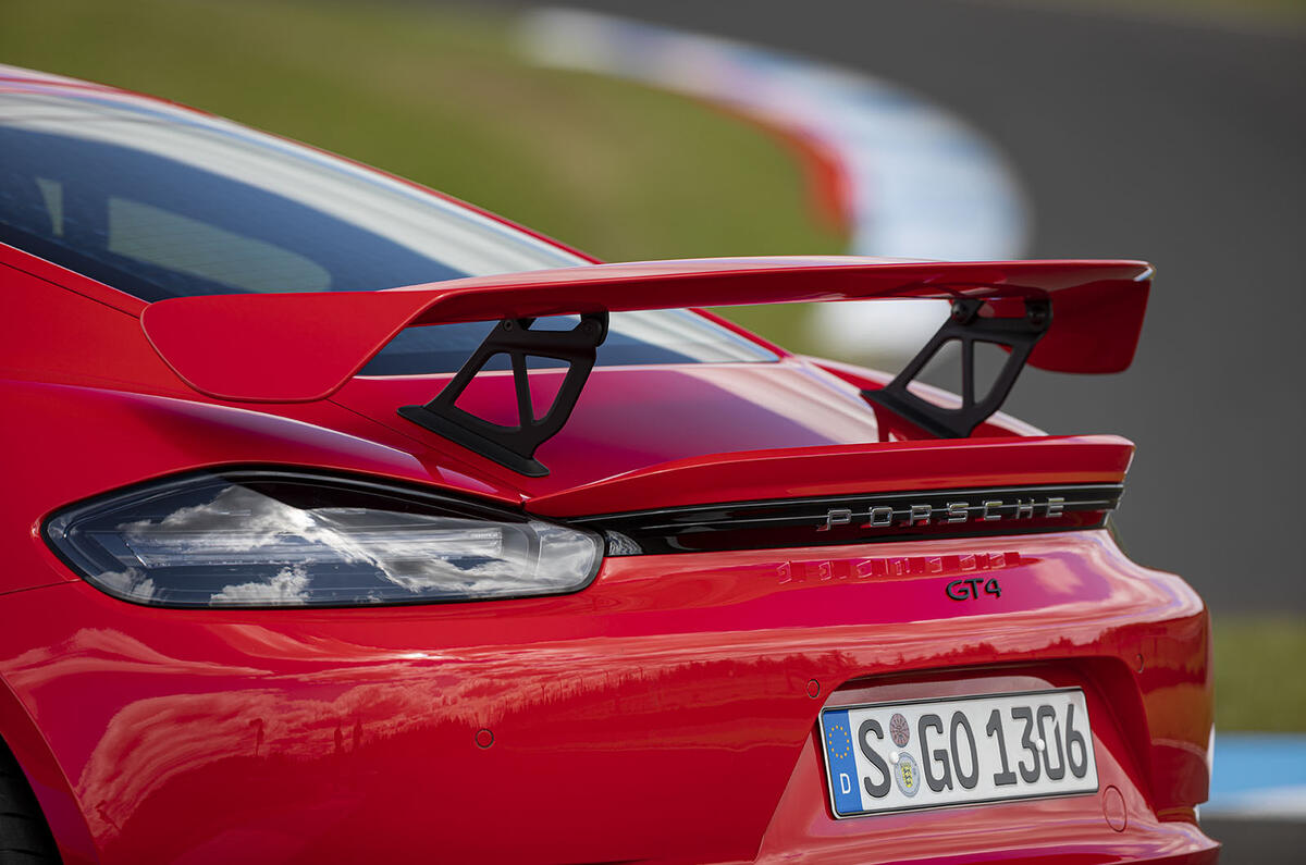 Porsche 718 Cayman GT4 2019 road test review - spoiler