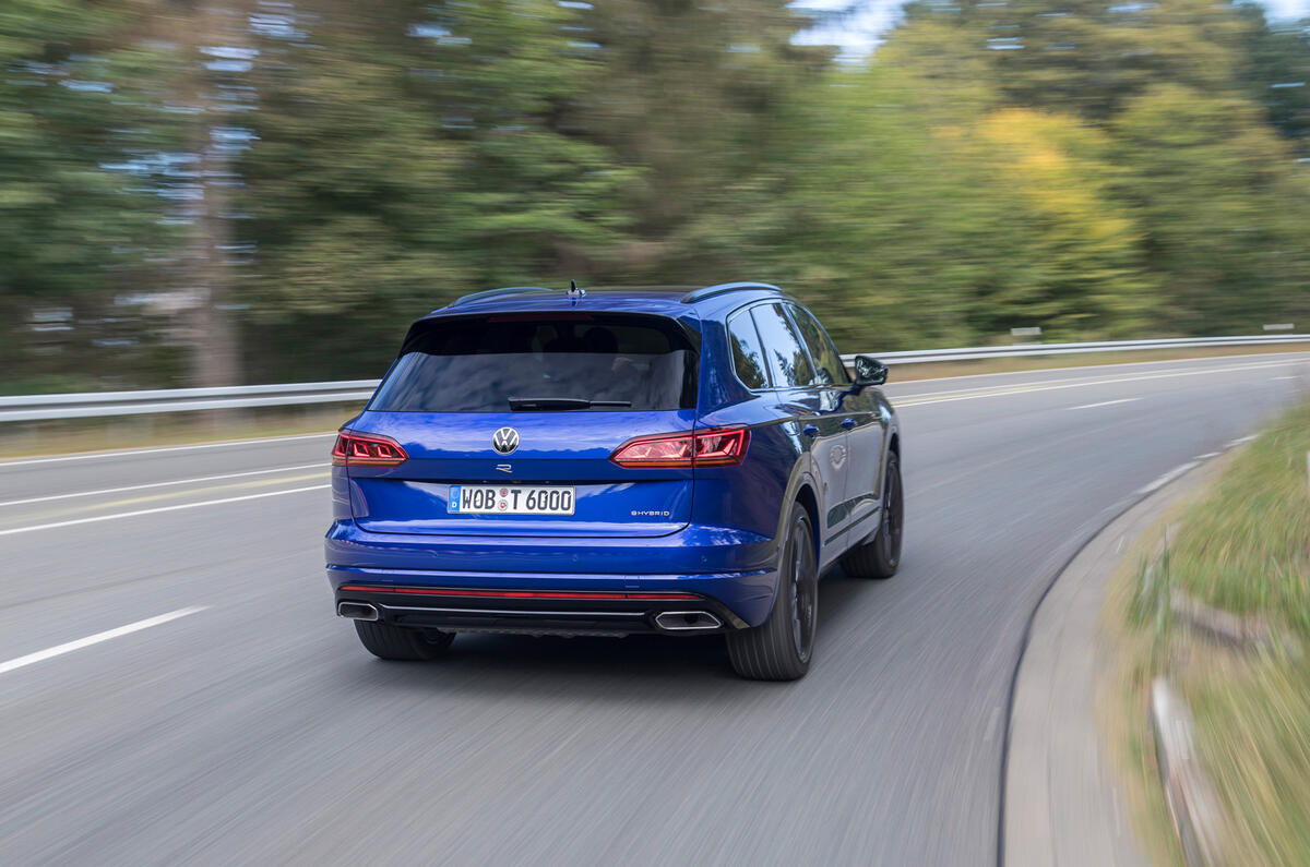 Volkswagen Touareg R road test review - cornering rear Volkswagen Touareg R road test review - cornering rear