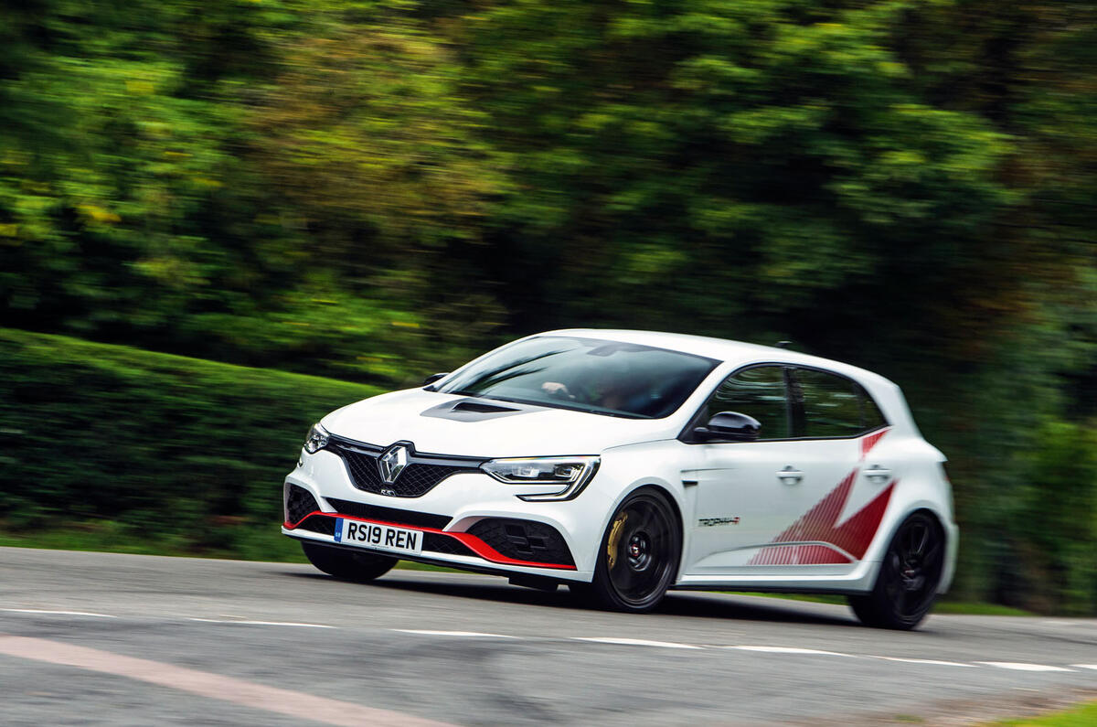 Renault Megane RS Trophy-R 2019 road test review - on the road left