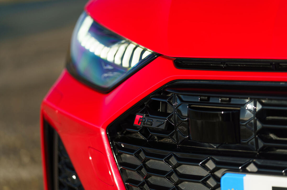Audi RS7 Sportback 2020 road test review - front badge Audi RS7 Sportback 2020 road test review - front badge
