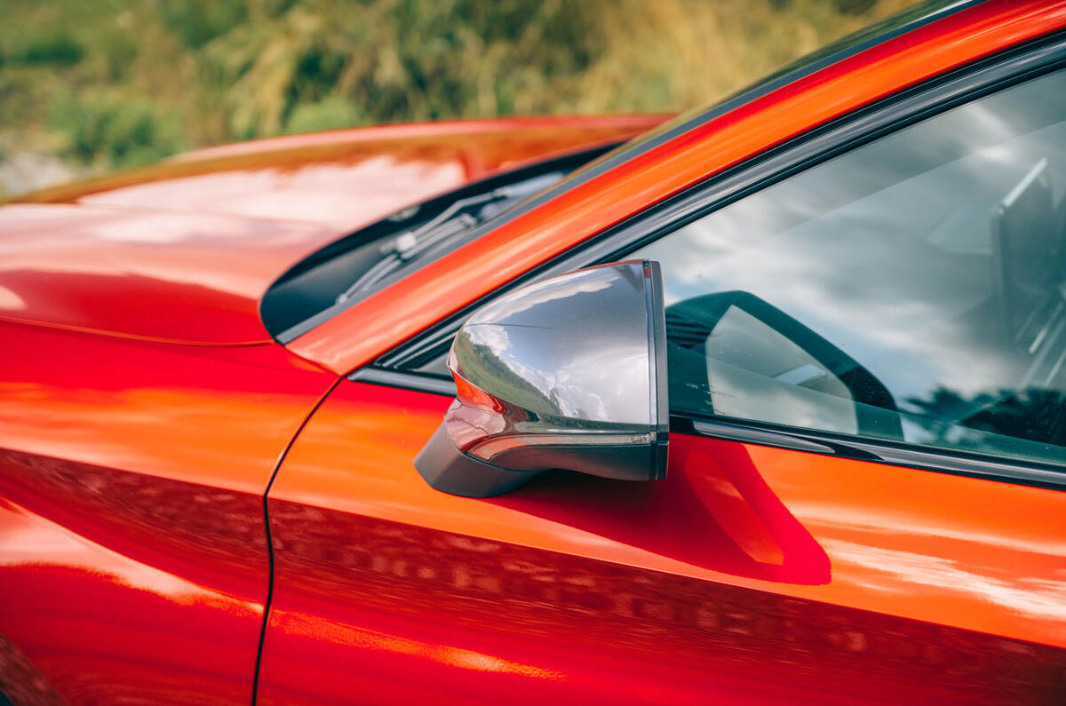 6 Cupra Leon Estate 2021 road test review wing mirror 6 Cupra Leon Estate 2021 road test review wing mirror