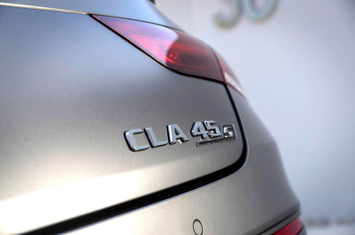 Mercedes-AMG CLA 45 S 2019 road test review - rear badge