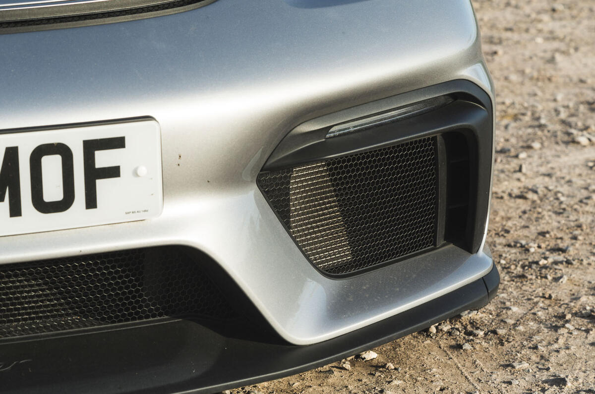 Porsche 718 Spyder 2020 road test review - front splitter
