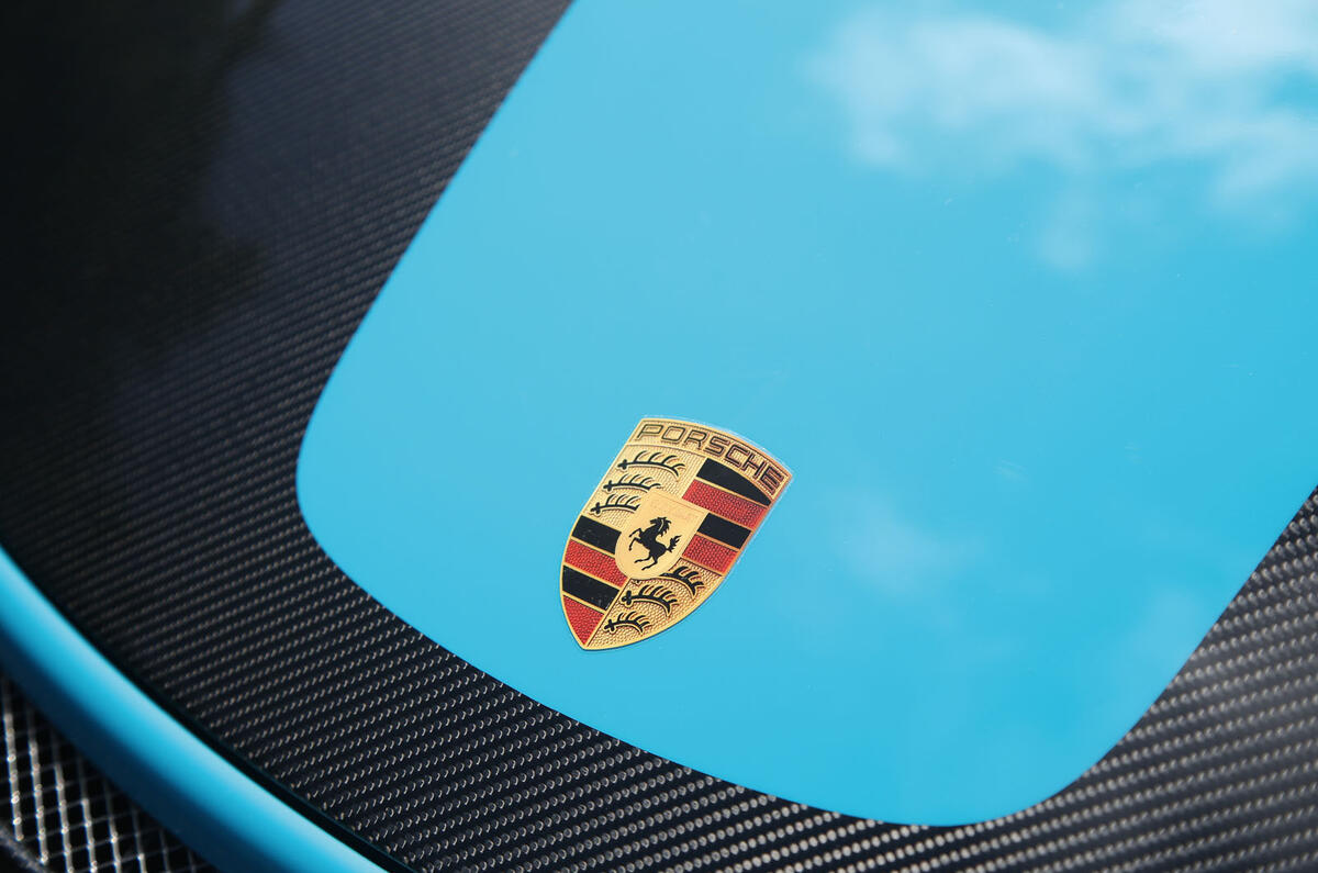Porsche 911 GT2 RS 2018 road test review bonnet badge