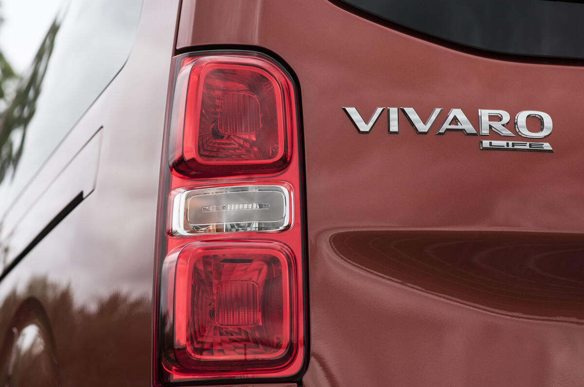 Vauxhall Vivaro Life 2019 road test review - rear lights