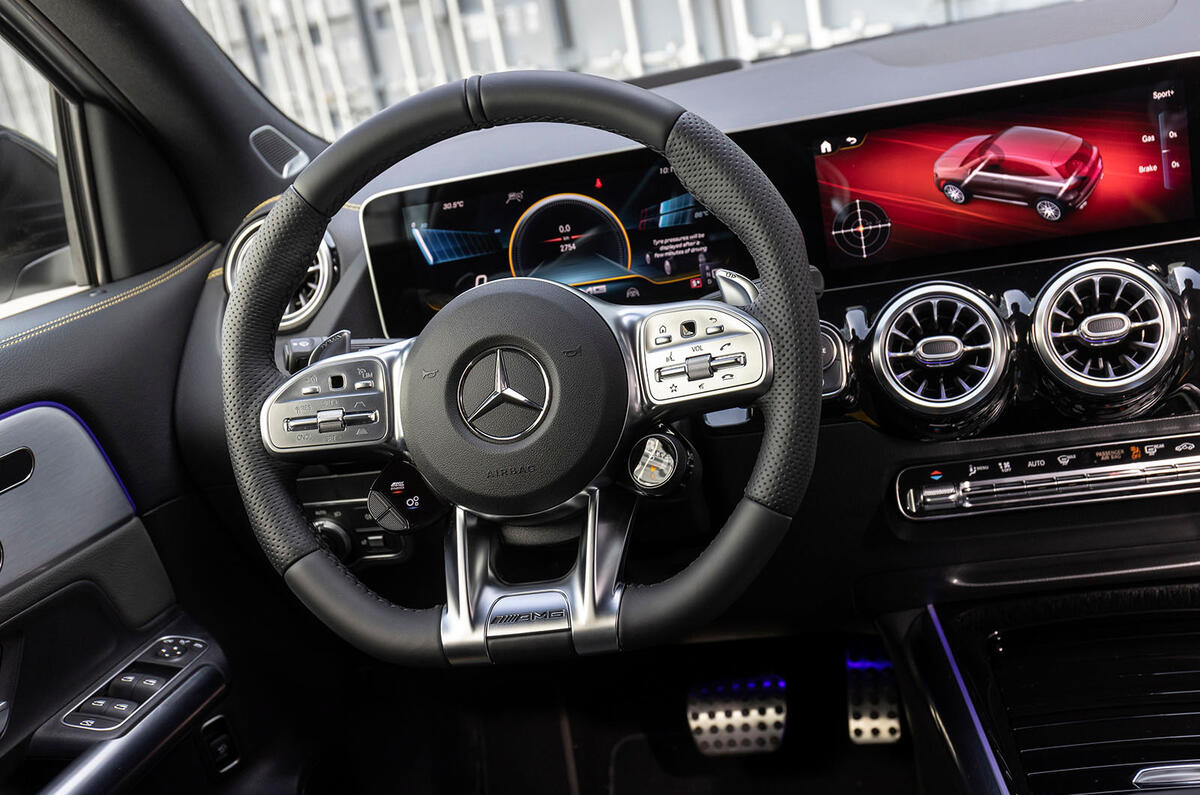 Mercedes-AMG GLA 45 S Plus 2020 road test review - steering wheel Mercedes-AMG GLA 45 S Plus 2020 road test review - steering wheel