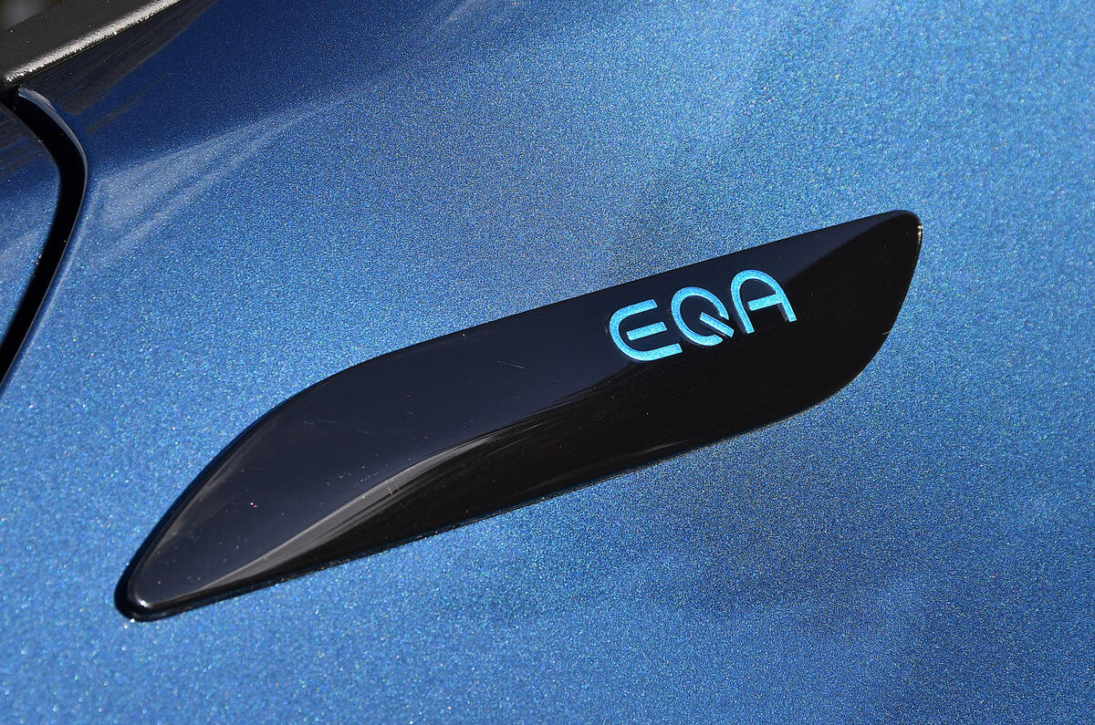 7 Mercedes Benz EQA 2021 road test review side decals 7 Mercedes Benz EQA 2021 road test review side decals