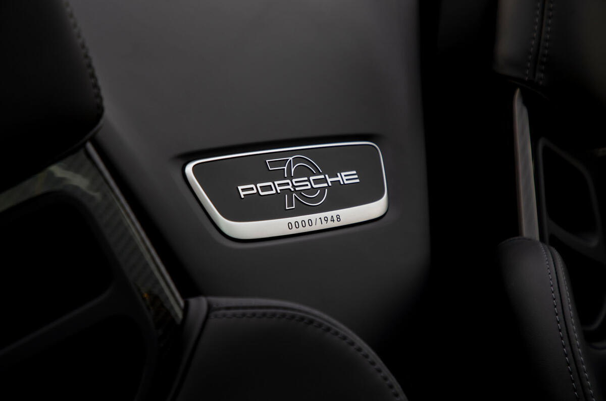 Porsche 911 Speedster 2019 review - plaque