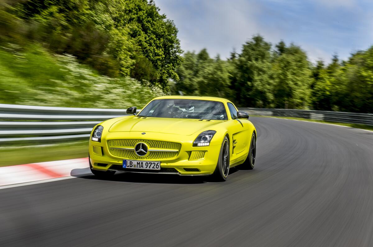 no title Mercedes SLS AMG Electric Drive smashes Nürburgring electric lap record