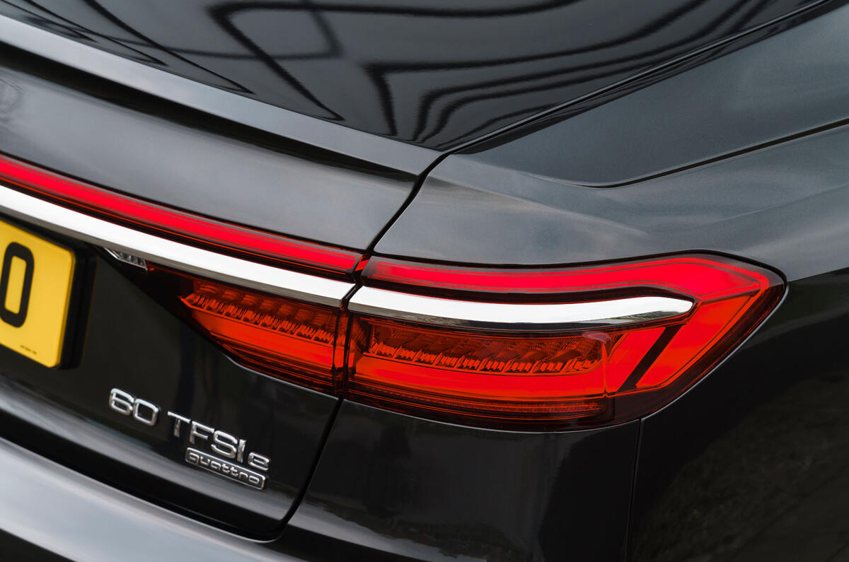 Audi A8 60 TFSIe 2020 road test review - rear lights Audi A8 60 TFSIe 2020 road test review - rear lights