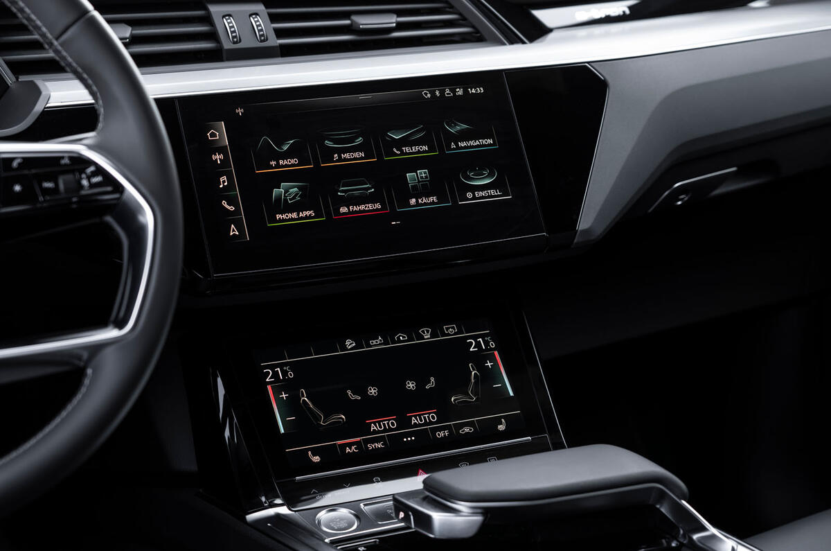 Audi E-tron Sportback 2020 road test review - infotainment Audi E-tron Sportback 2020 road test review - infotainment