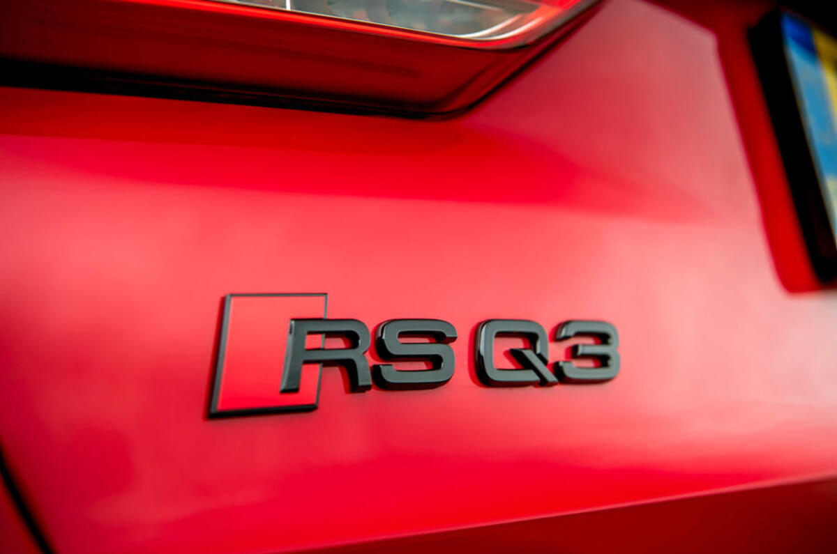 Audi RS Q3 2020 road test review - rear badge