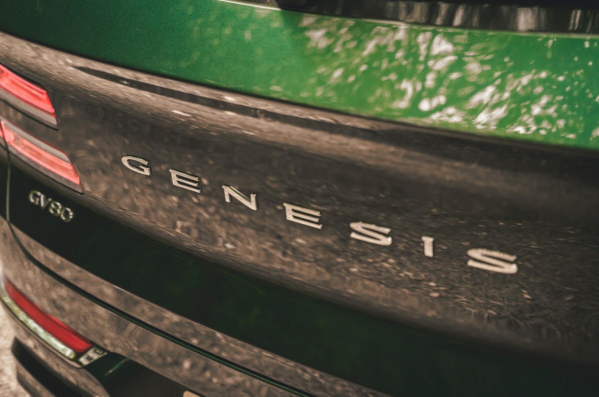 8 Genesis GV80 2021 road test review rear badge 8 Genesis GV80 2021 road test review rear badge