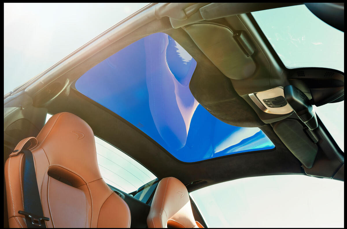 McLaren 720S Spider 2019 road test review - sunroof