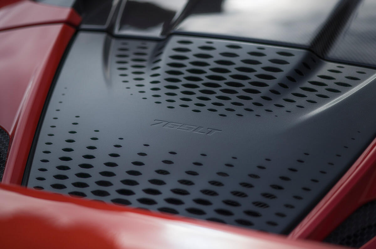 8 McLaren 765LT spider 2021 first drive review engine cover
