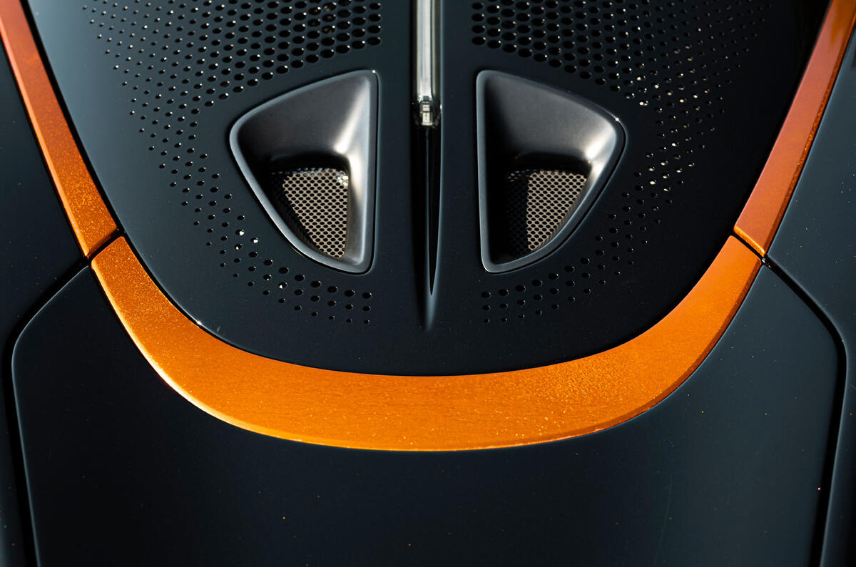 McLaren Speedtail 2020 UK first drive review - engine cover