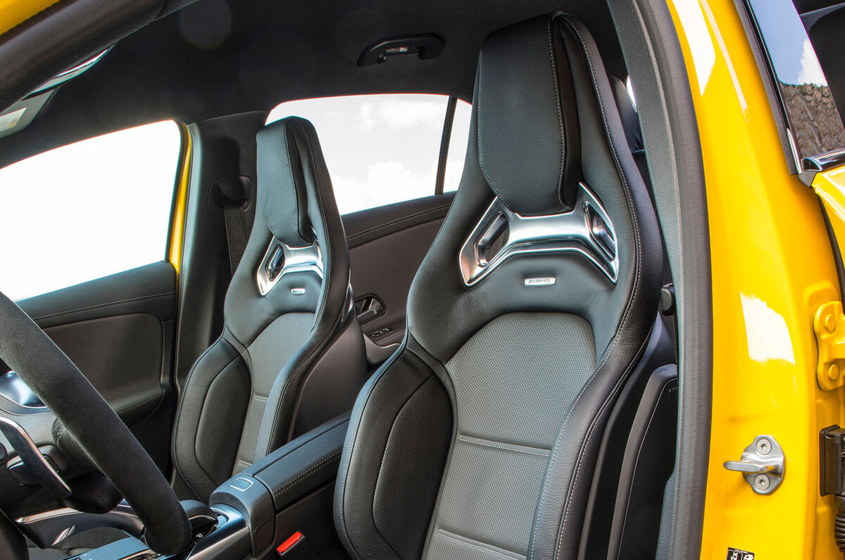 Mercedes-AMG A35 2018 review - front seats