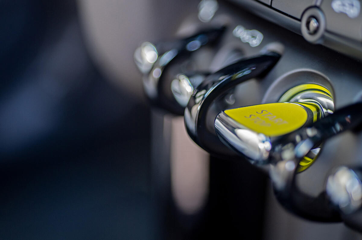 Mini Electric 2020 road test review - start button Mini Electric 2020 road test review - start button