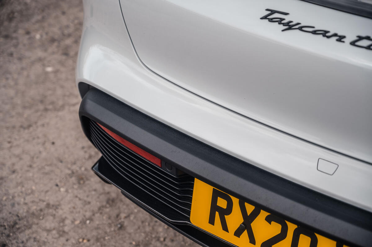 Porsche Taycan 2020 road test review - rear bumper