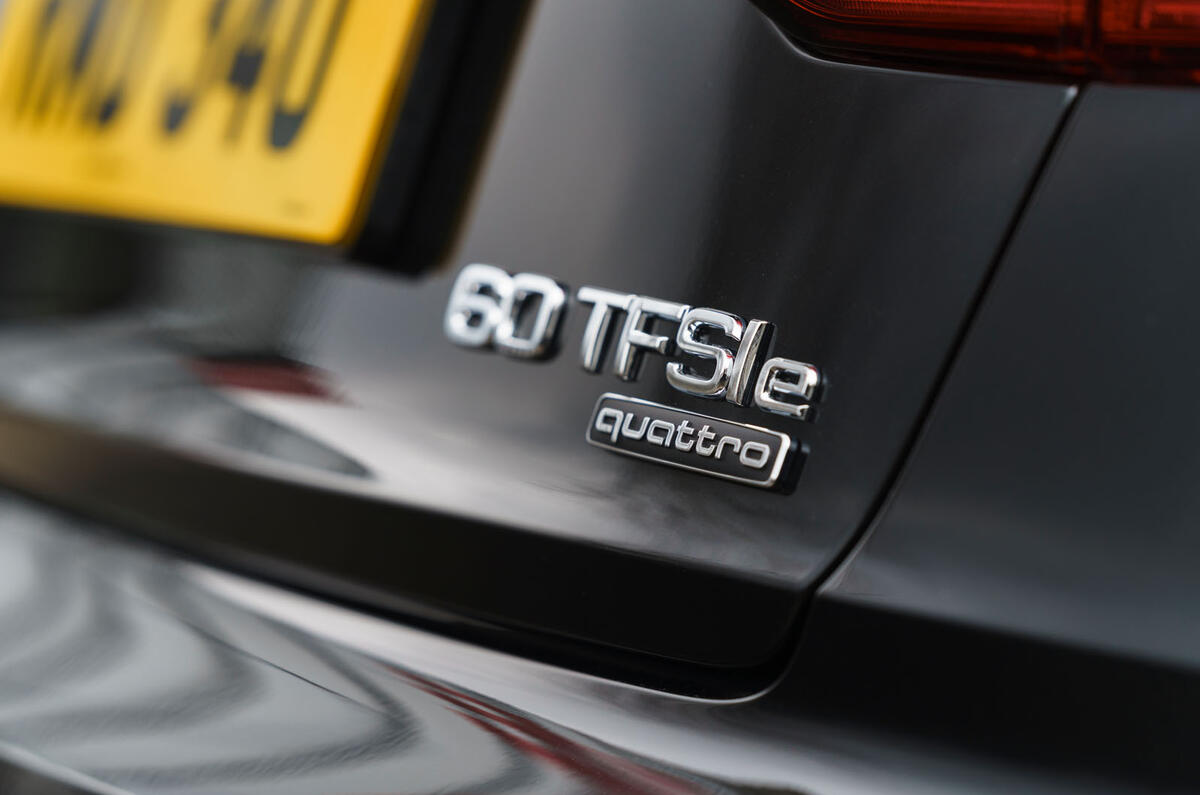 Audi A8 60 TFSIe 2020 road test review - rear badge Audi A8 60 TFSIe 2020 road test review - rear badge