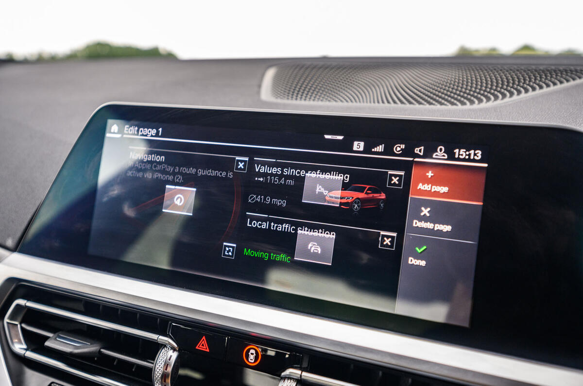 BMW 3 Series 330e 2020 road test review - infotainment