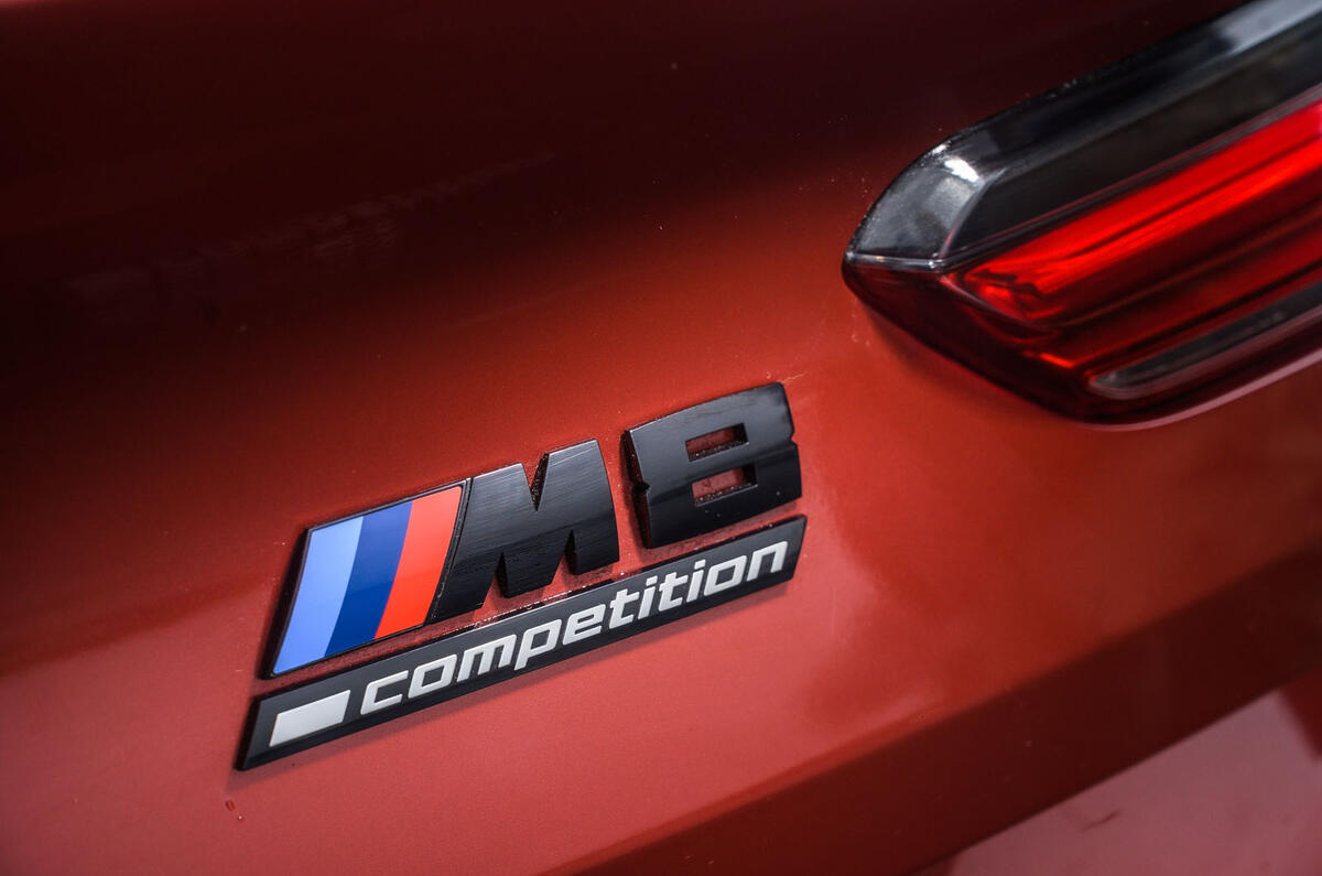 BMW M8 Competition convertible 2020 road test review - rear badge BMW M8 Competition convertible 2020 road test review - rear badge