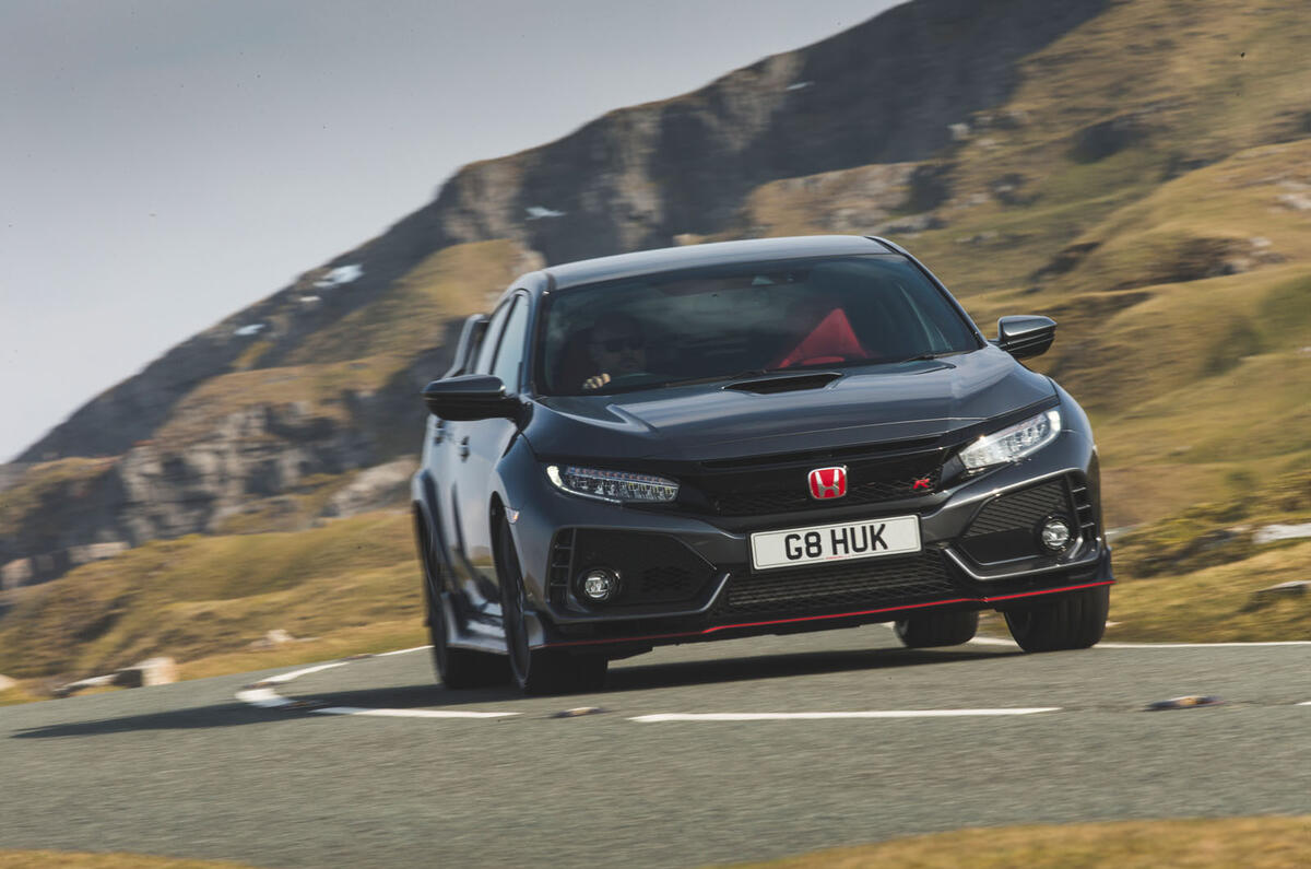 Honda Civic Type R 2019 road test review - cornering front