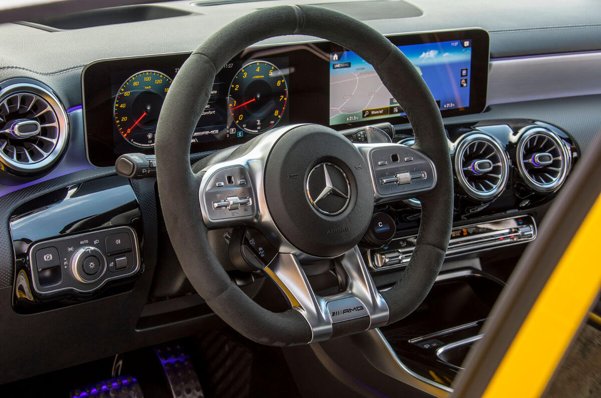 Mercedes-AMG A35 2018 review - steering wheel