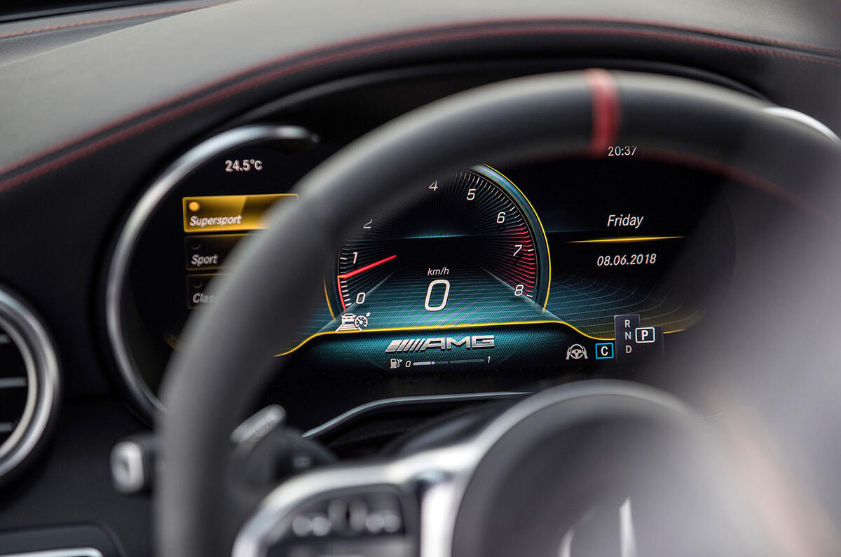 Mercedes-AMG C43 Coupe 2018 road test review instrument cluster