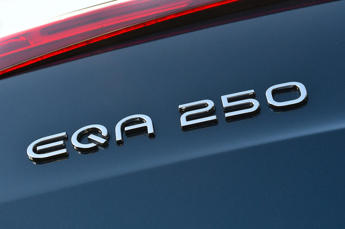9 Mercedes Benz EQA 2021 road test review rear badge 9 Mercedes Benz EQA 2021 road test review rear badge