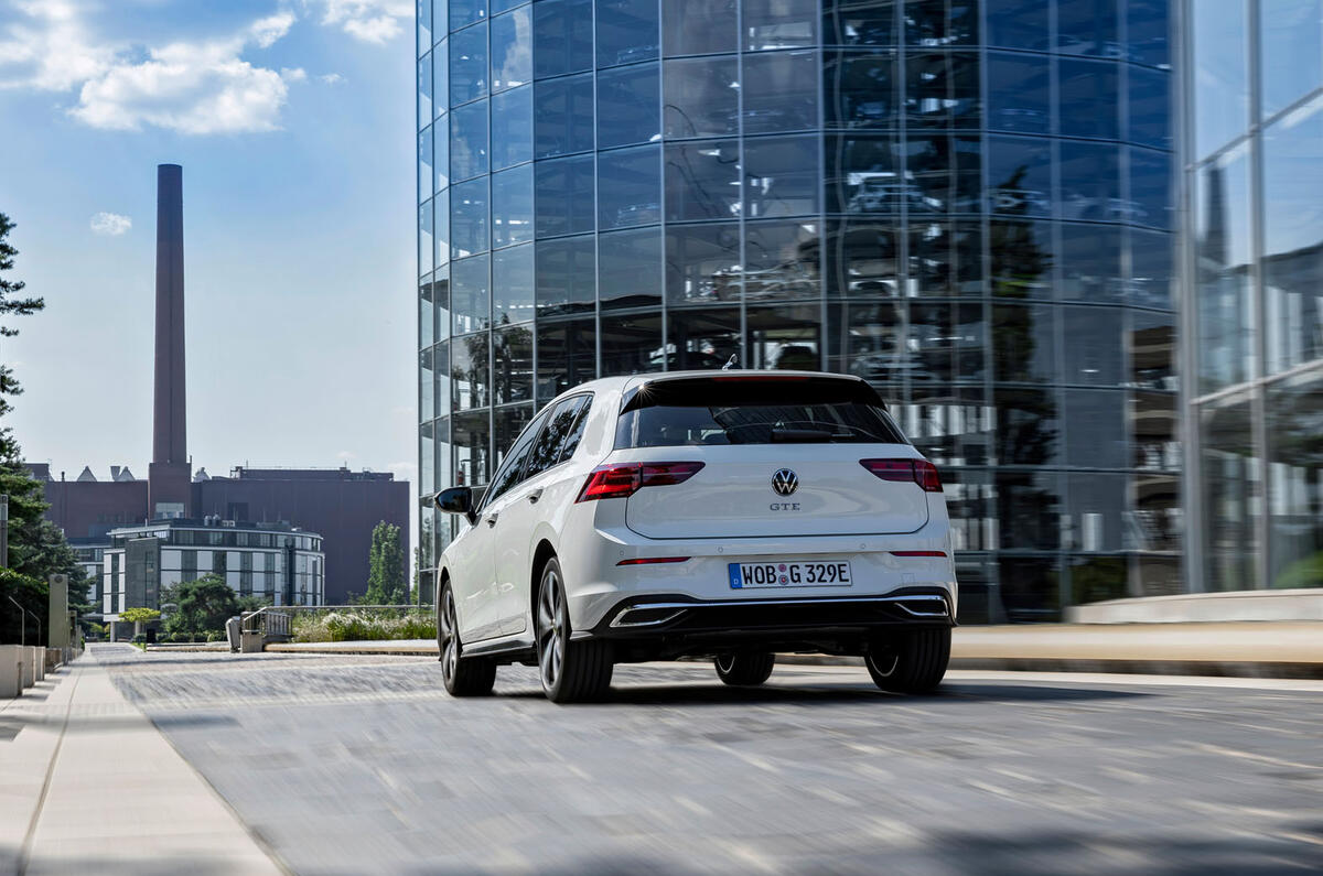 Volkswagen Golf GTE 2020 road test review - on the road rear Volkswagen Golf GTE 2020 road test review - on the road rear