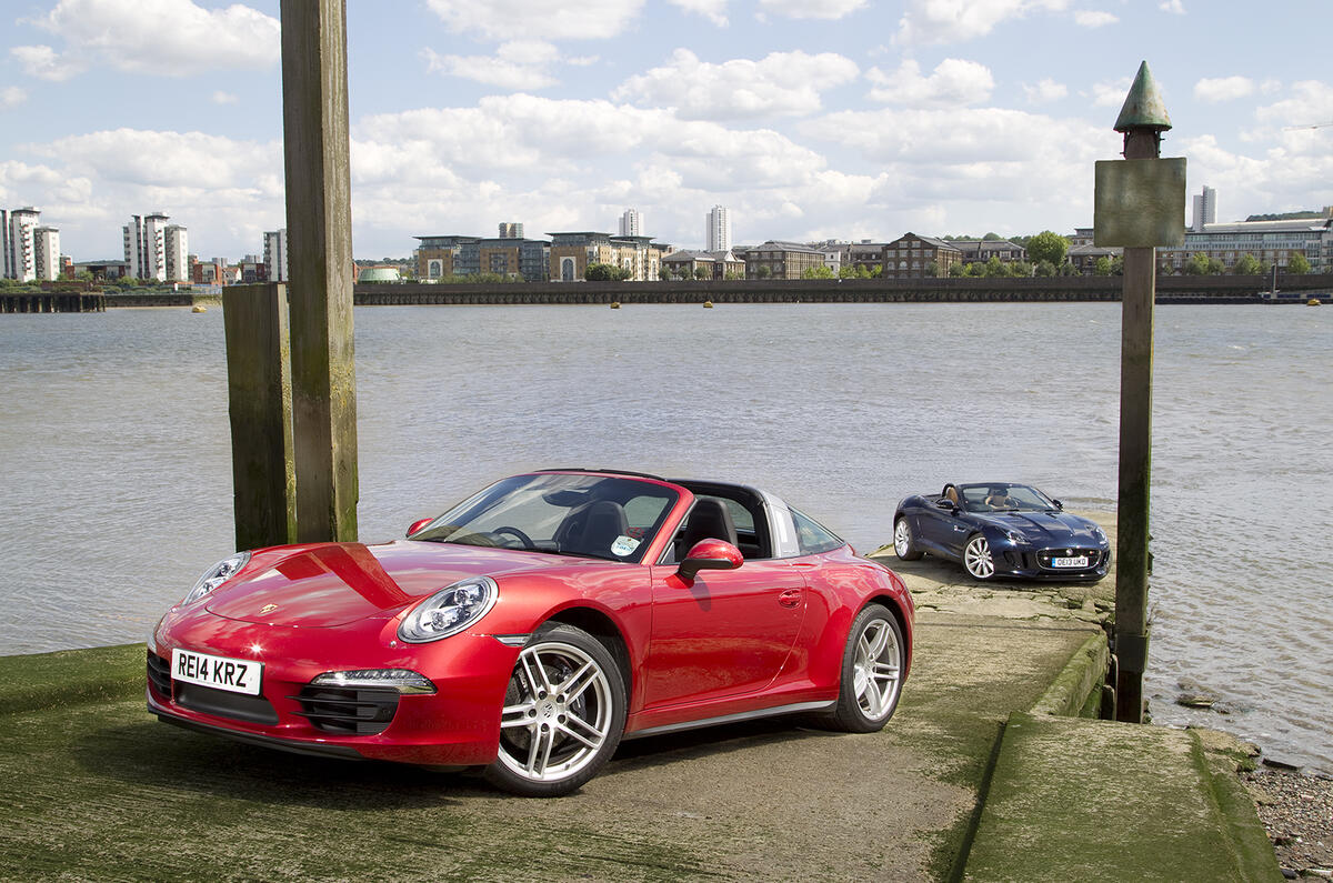Sports car showdown - Jaguar F-type versus Porsche 911 Targa