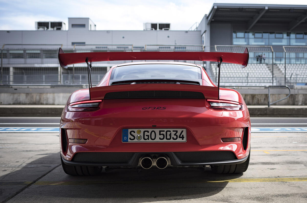 Porsche 911 GT3 RS 2018 review static rear