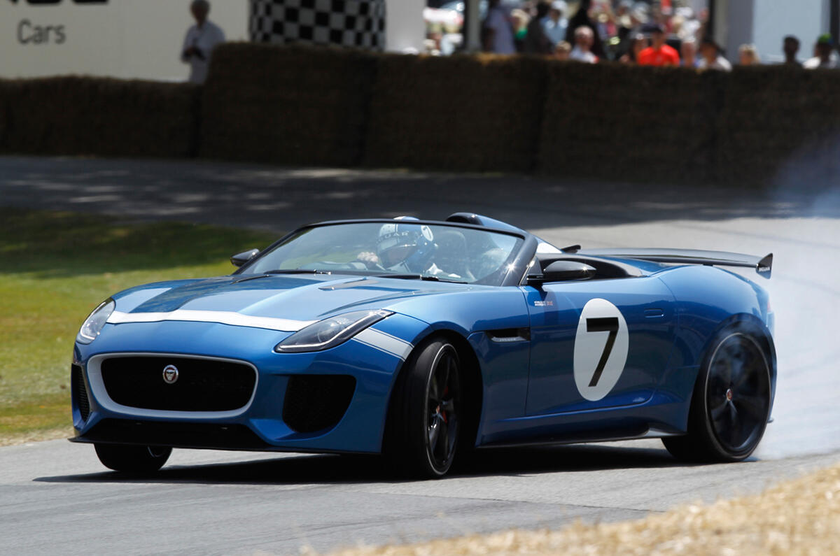 Jaguar F-type R convertible prototype takes to the track