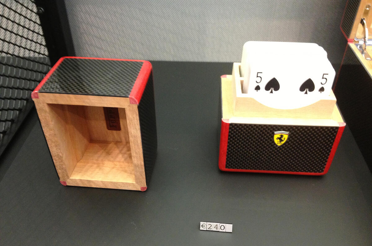 no title Ferrari, €15 deodorant, €19 mugs and €52 ashtrays....