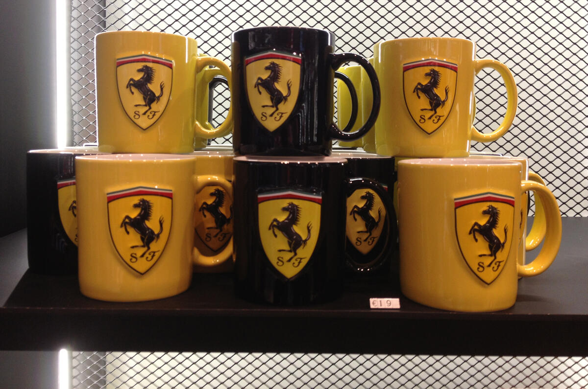 no title Ferrari, €15 deodorant, €19 mugs and €52 ashtrays....