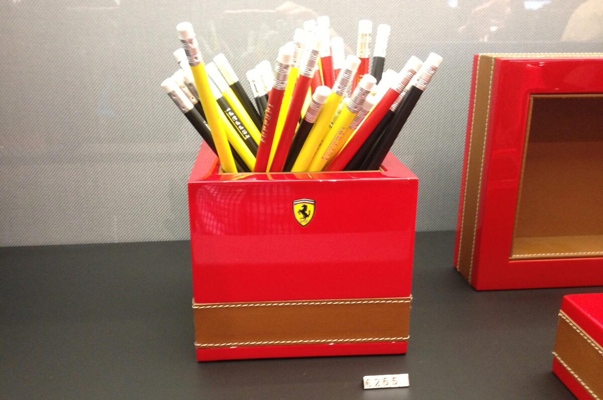 no title Ferrari, €15 deodorant, €19 mugs and €52 ashtrays....