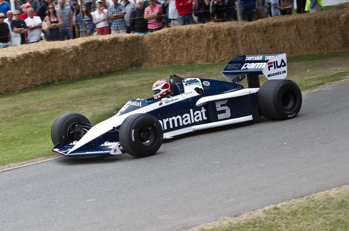 Nelson Piquet reunited with BMW-powered Brabham BT52 at Goodwood