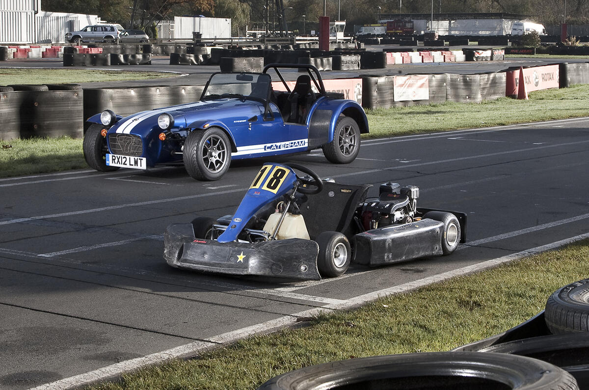 Caterham Seven versus go-kart