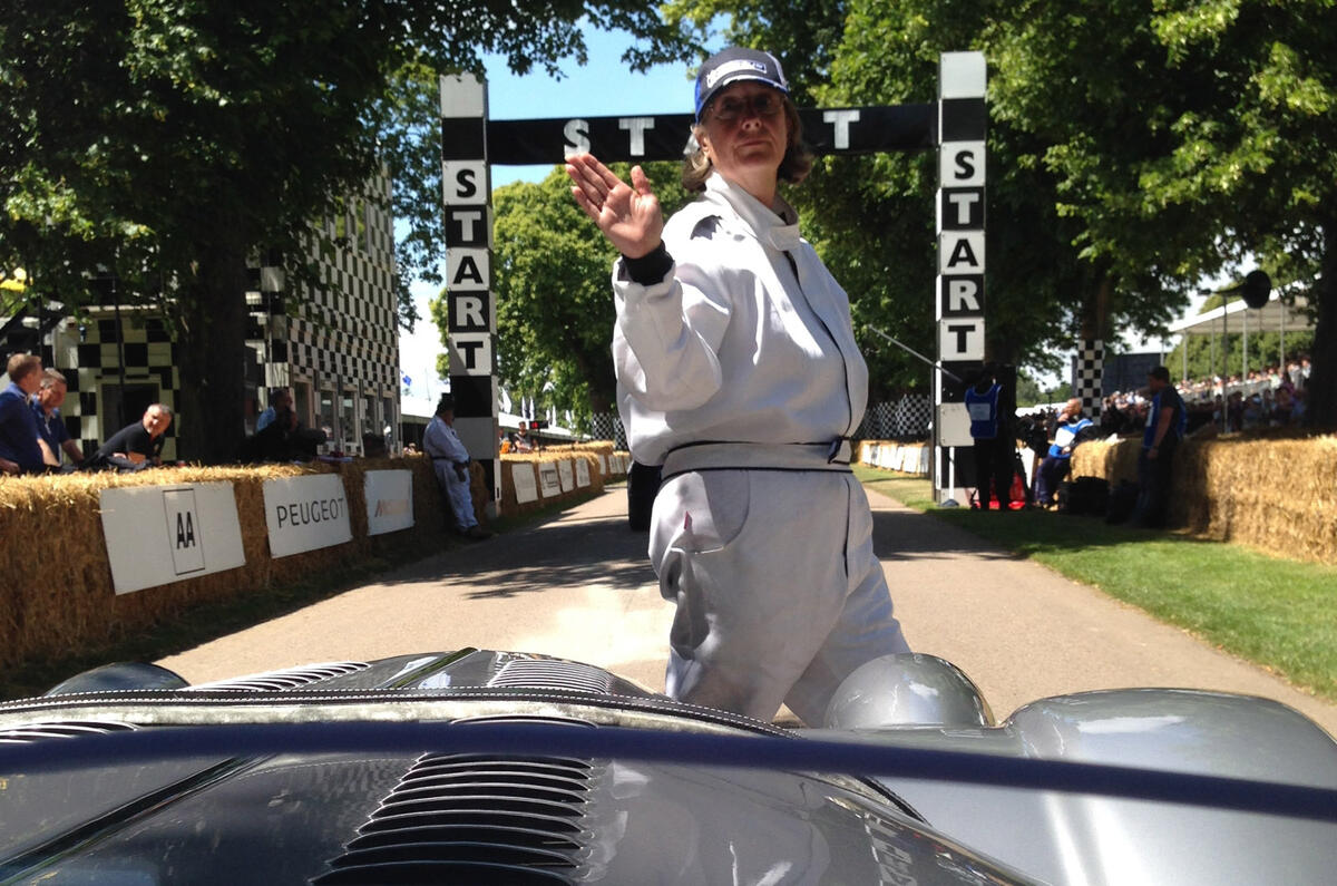 no title Thunder on the Goodwood hill in the Morgan Plus 8 Speedster