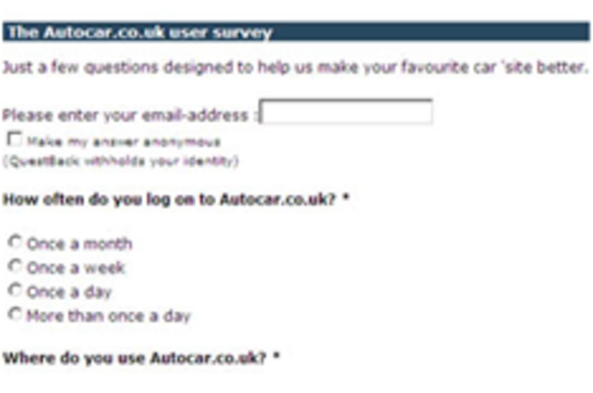 Help us to make Autocar.co.uk better