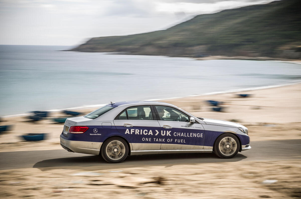 Mercedes E300 hybrid from Africa to Goodwood - picture special