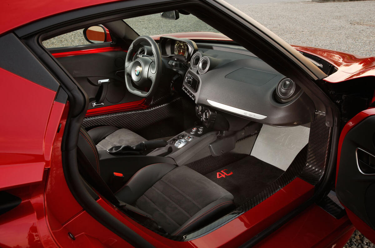 A view of the Alfa 4C's interior