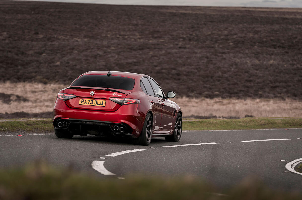 alfa romeo giulia qv review 2025 25 cornering rear alfa romeo giulia qv review 2025 25 cornering rear