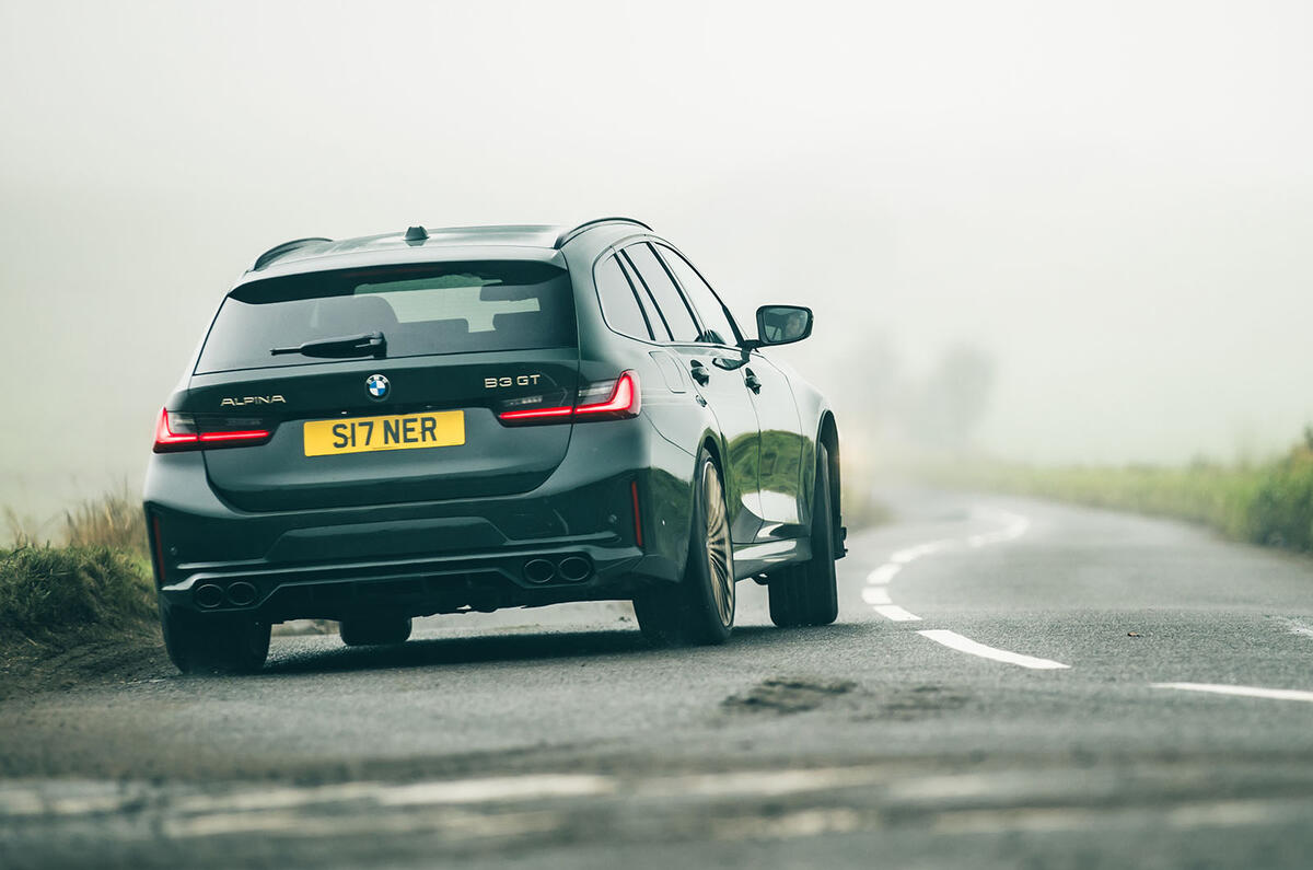 Alpina B3 GT review 2025 002 rear cornering Alpina B3 GT review 2025 002 rear cornering