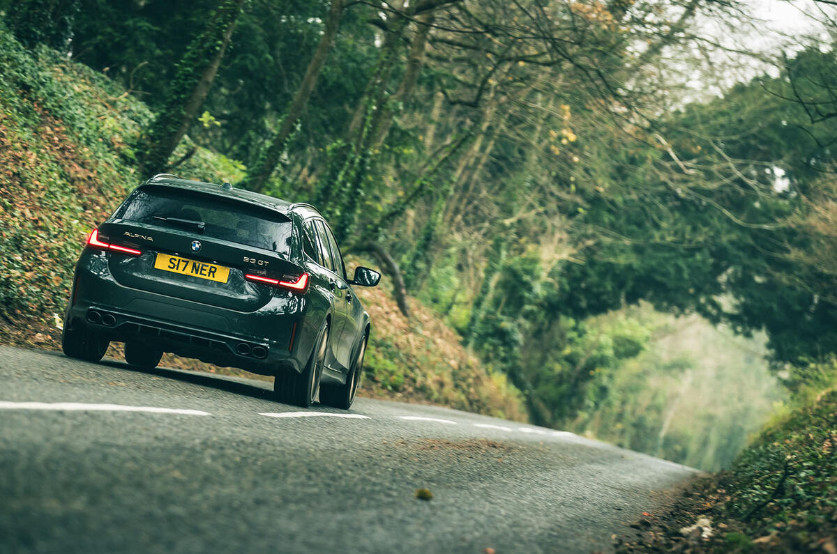 Alpina B3 GT review 2025 004 rear pan Alpina B3 GT review 2025 004 rear pan